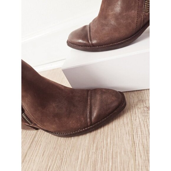 Paul Green Diandra Brown Leather Cap Toe Ankle Boots Booties Zip US 6 - UK 3.5 - Picture 5 of 12